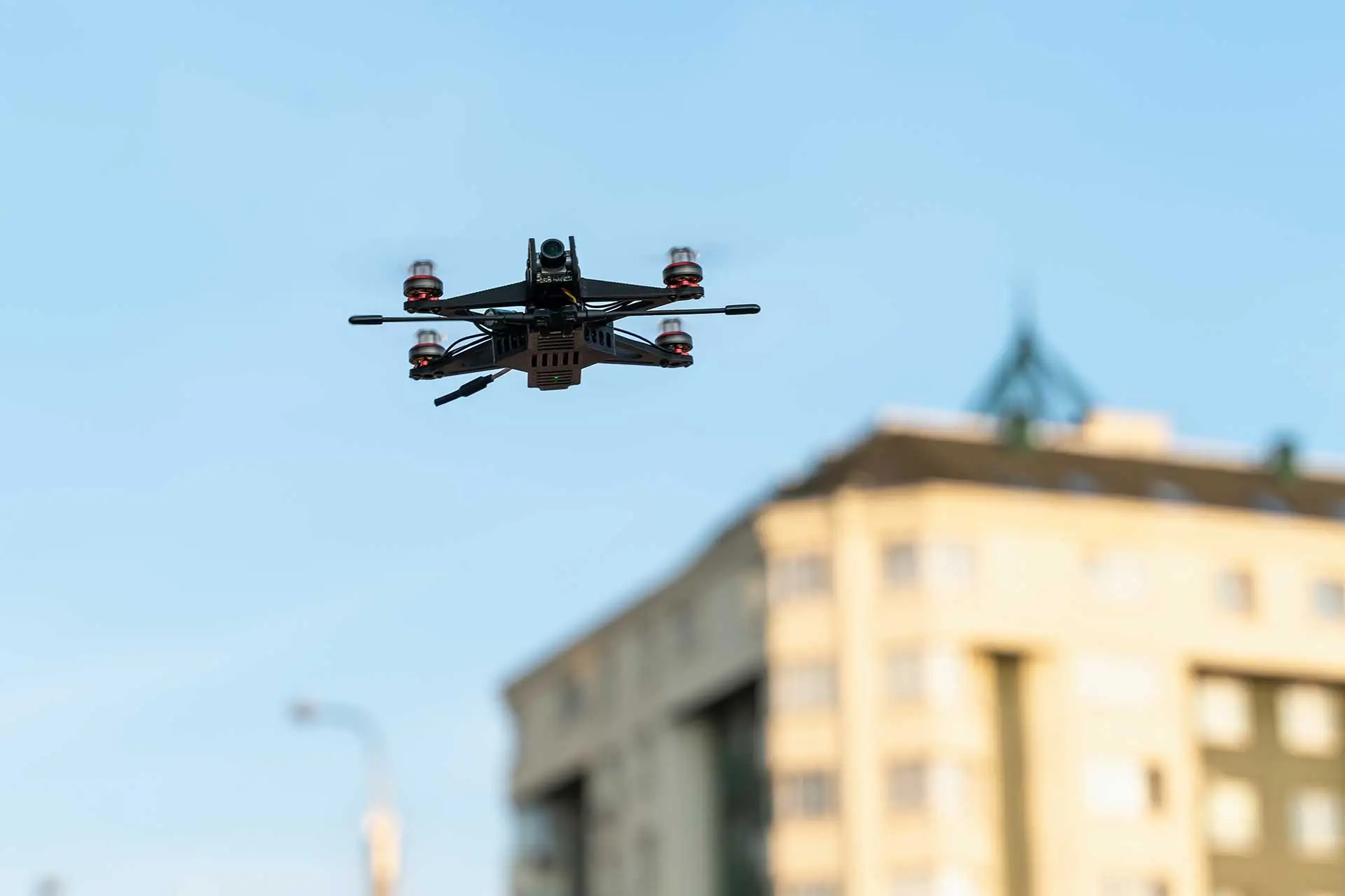 Drone flyer over a construction site