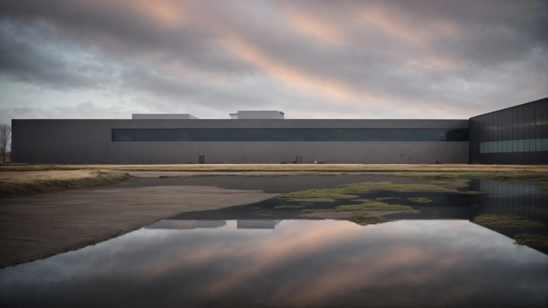 a state-of-the-art industrial facility rises against the sky, showcasing the sleek, durable materials and innovative design emblematic of high-quality commercial construction.